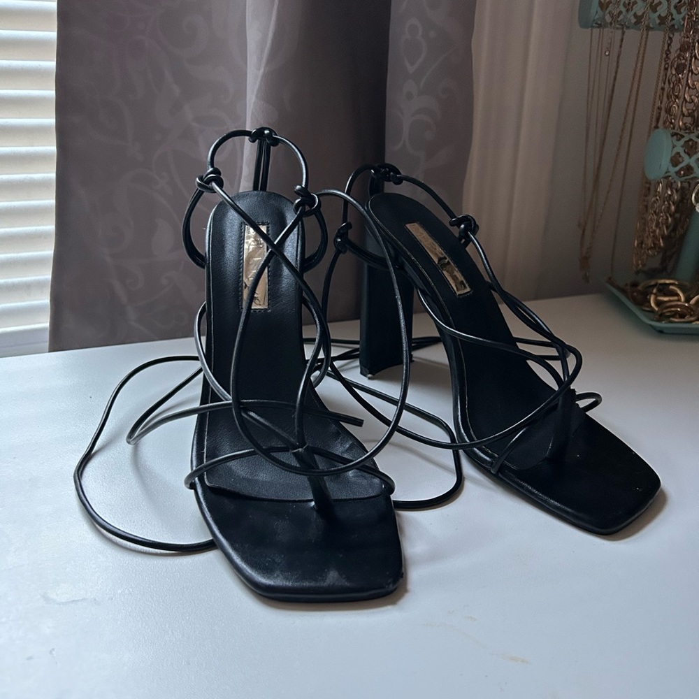 Billini black lace up heels